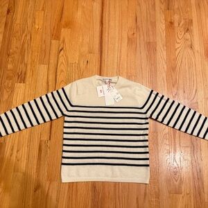 Uniqlo INES DE LA FRESSANGE Striped Knit Sweater Ivory Black Cashmere Classic S